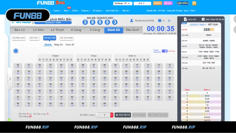 Cách bắt đầu chơi lô đề tại FUN88