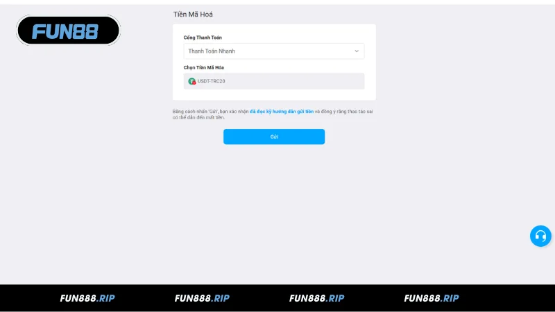 Cách thức nạp tiền FUN88 chi tiết từ a - z