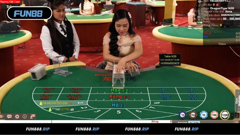 Hướng dẫn chơi game bài Rồng Hổ tại FUN88 cơ bản
